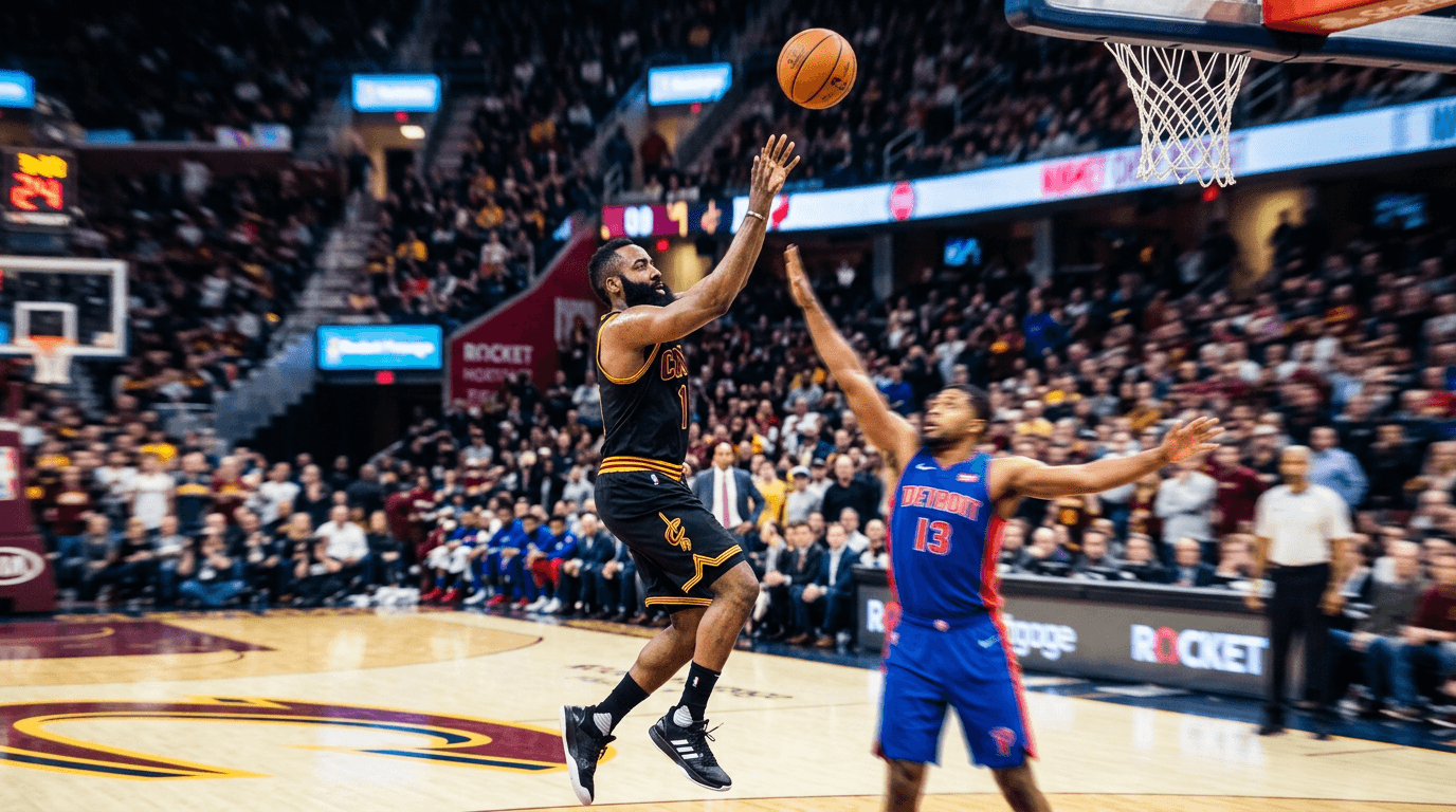 Harden's Clutch Shots Help Cavaliers Down Pistons 116-109