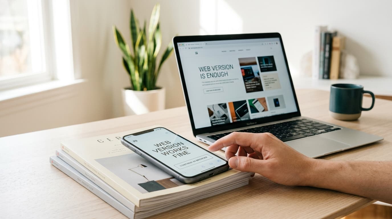 I Won't Download Your App: The Web Version Works Fine