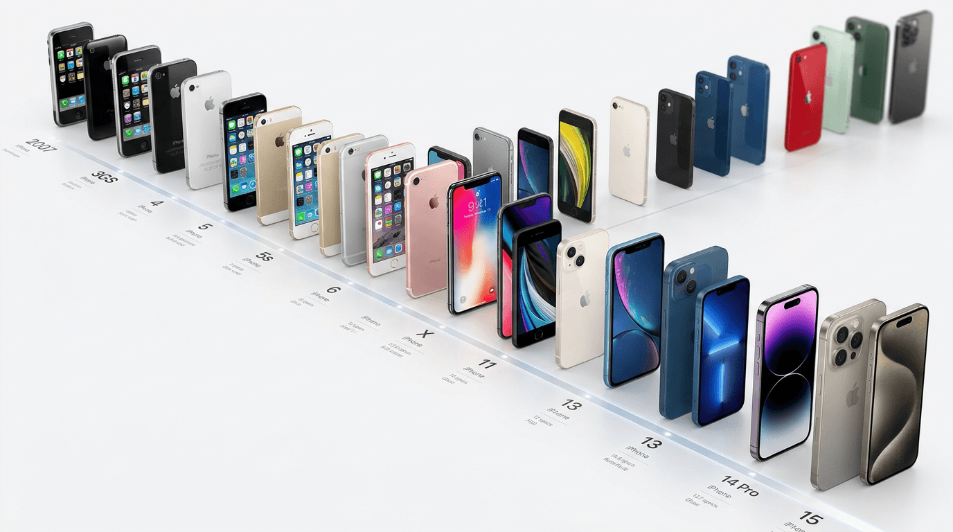 Interactive Timeline Shows Every iPhone Size, Color & Spec