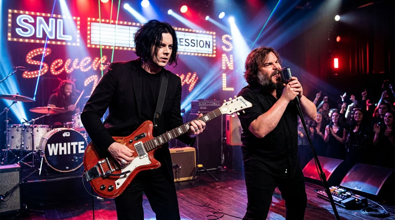 Jack Black & Jack White Perform 'Seven Nation Army' on SNL