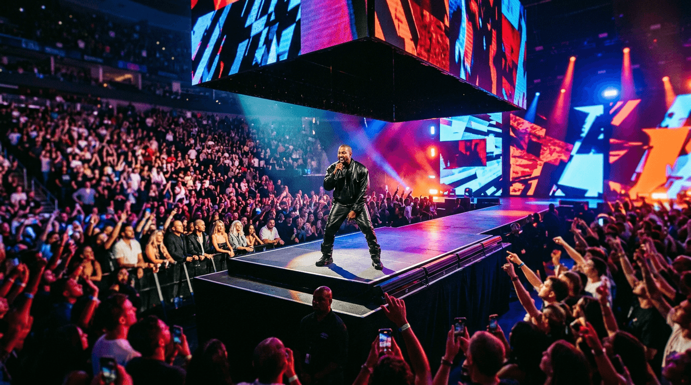 Kanye West's Comeback Show Draws Star Power and Backlash