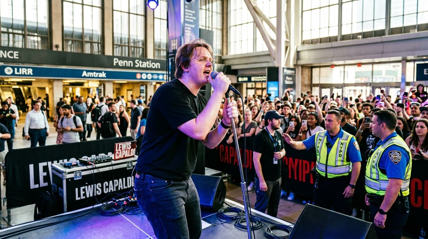Lewis Capaldi NYPD Penn Station Show Shut Down by Cops