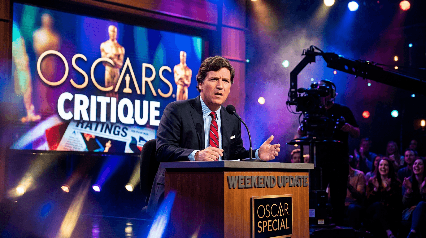 SNL Tackles Oscars: Tucker Carlson Parody Roasts Awards