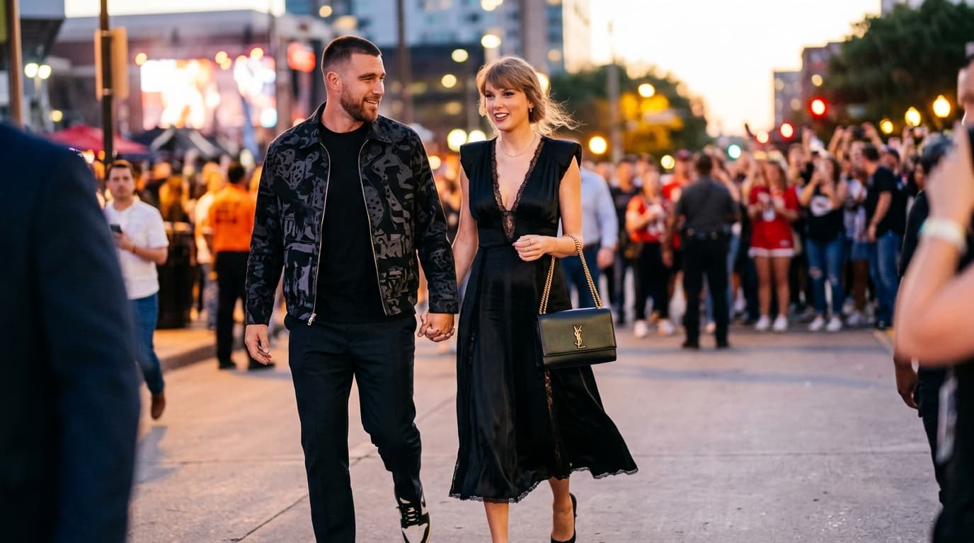 Taylor Swift's $2,000 Bag & Plunging Dress for Travis Kelce