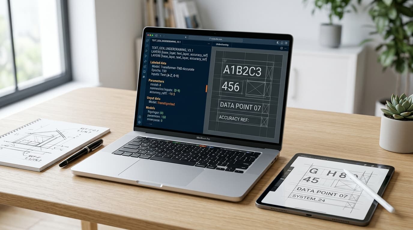 Using Underdrawings for Accurate Text and Numbers in AI